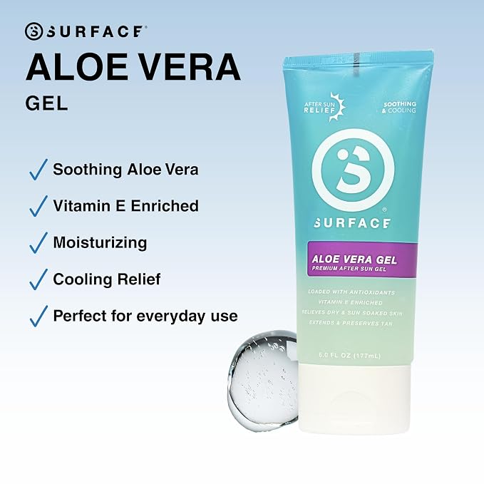 Surface Aloe Vera Gel, Sunburn Relief and After Sun Care, Cooling Hydrating Gel - Image 2
