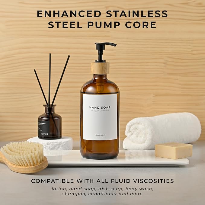 MaisoNovo Glass Hand Soap Dispenser | Dish Soap Dispenser - Image 5