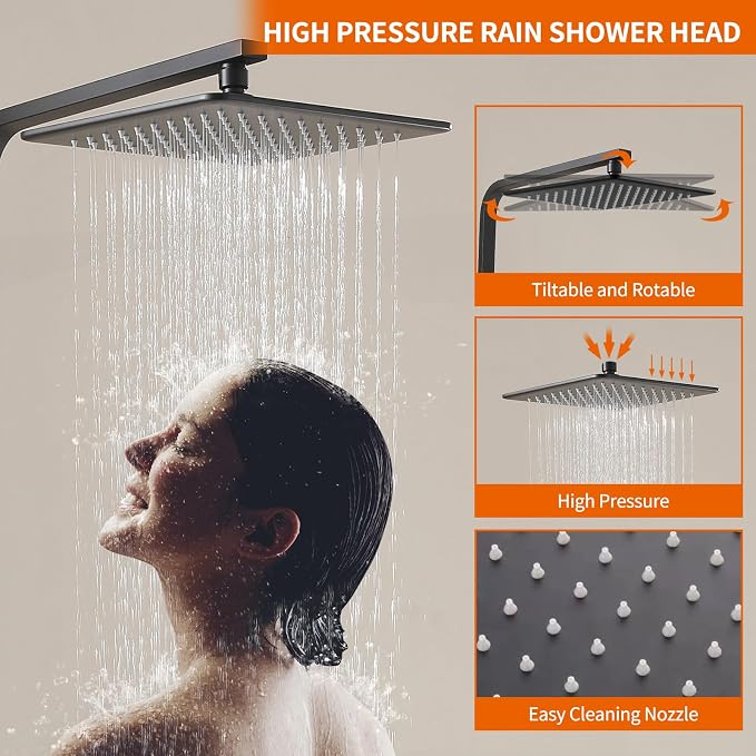 Exposed Shower System with Rain Shower and Handheld Sprayer, Outdoor Shower - Image 2