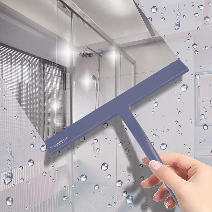 Squiggy for Shower Glass, Richmirth 9" Shower Glass Cleaner Squeegee Silicone - Image 4