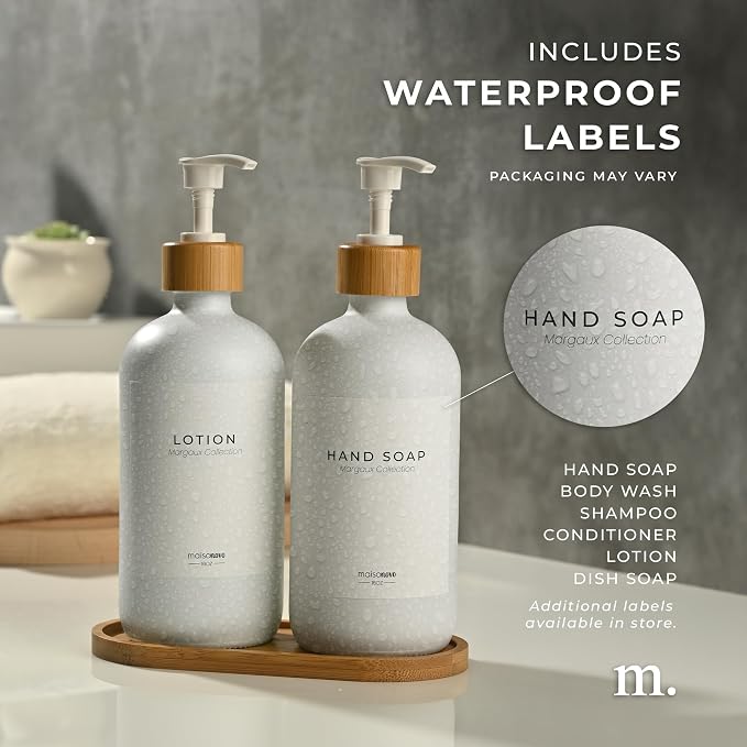 MaisoNovo Glass Soap Dispenser Bathroom Set | Hand Soap and Dish Soap Dispenser - Image 6