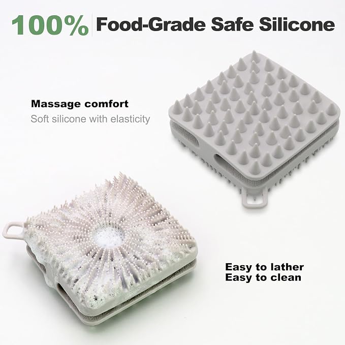 Silicone Body Scrubber, Silicone Loofah Double-Sided Body Brush, Silicone - Image 5