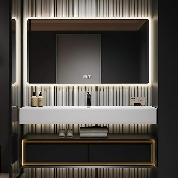 72IN Black Floating Bathroom Vanity by TIZAZOFashionHome