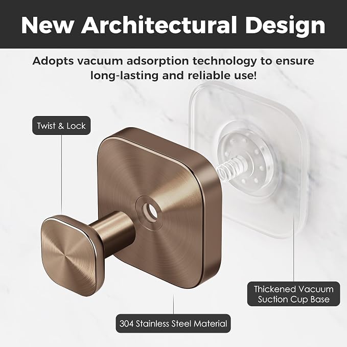 Shower Hooks for Inside Shower, Reusable Suction Cup Hooks for Glass Window - Image 3
