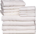 Mosobam Luxury Turkish 12pc Towel Set 30X58 16X30 13X13 White Oversize 700 GSM by Mosobam