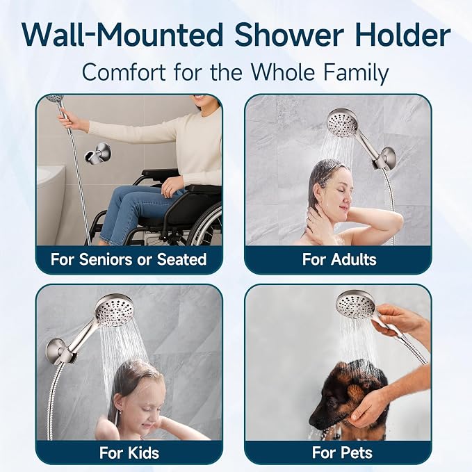 BRIGHT SHOWERS Handheld Shower Head Holder - Image 7