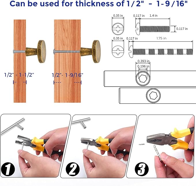 Ravinte 10 Pack Drawer Pulls 1-1/4 Inch Kitchen Cabinet Knobs Solid Round - Image 4