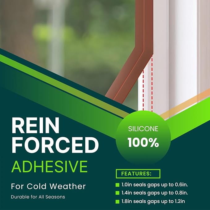 1.0in Brown Weather Stripping Door Seal – Flexible Silicone, Strong Adhesive - Image 4