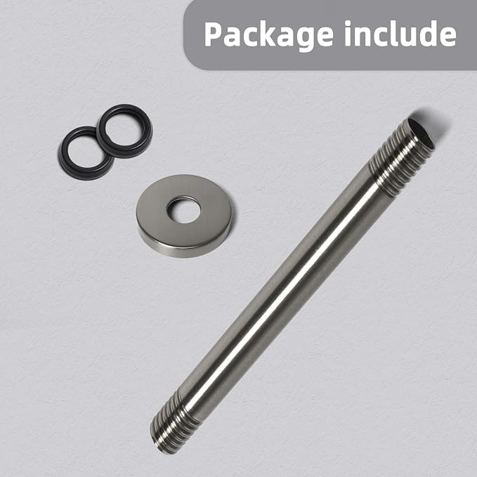 8 Inch Shower Arm with Flange, Ceiling Mounted Shower Head Extension Arm - Image 6