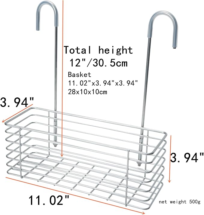 11.02" Shower Caddies, Hanging Shower Rack Bathroom Storage Rack, 304 Stainless - Image 2
