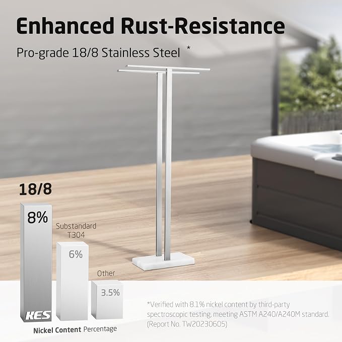 KES 43'' H Standing Towel Rack for Bathroom, Free Standing Towel Rack Floor - Image 7