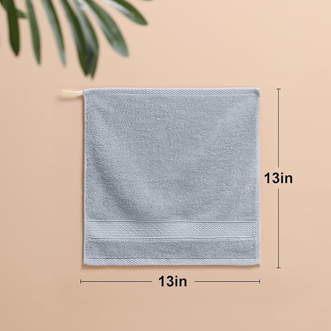 6 Pack 100% Cotton Washcloths Set, Highly Absorbent and Soft Feel Fingertip - Image 3