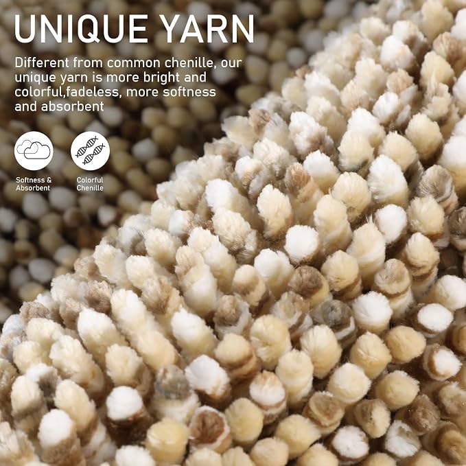 Yimobra Bath Mats for Bathroom Non Slip, Extra Soft Chenille Bathroom Rugs - Image 2