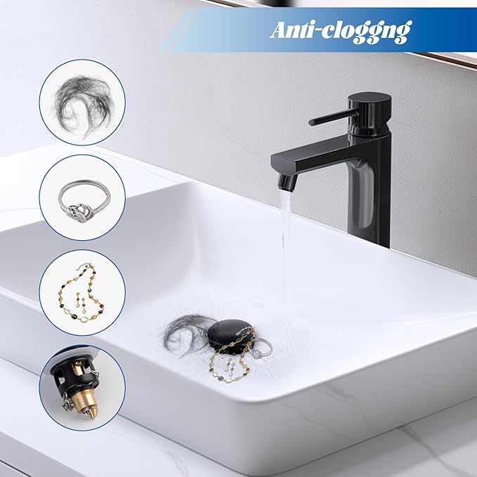 Hibbent 2 Pack All Metal Upgraded Bathroom Sink Stopper, Universal Pop Up Sink - Image 4
