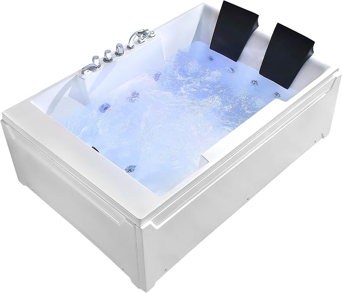 72-Inch Whirlpool Jetted Tub, Acrylic Hydro Massage Bathtub - Image 9