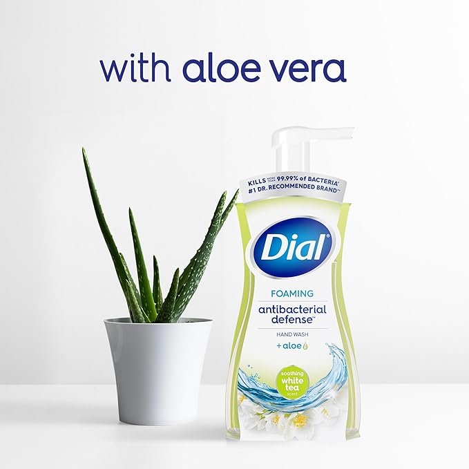 Dial Antibacterial Defense Foaming Hand Soap + Aloe, Soothing White Tea - Image 7