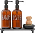 MOMEEMO Amber Glass Soap Dispenser Set Comes by MOMEEMO