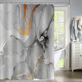 Gibelle Abstract Marble Shower Curtain, Modern Ink Art Decor Waterproof Fabric by Gibelle