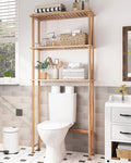 AmazerBath Over The Toilet Storage Shelf Bamboo, 3-Tier Over Toilet Organizer by AmazerBath
