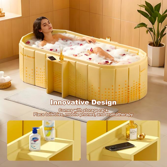 Portable Bathtub for Adult 47" Large Collapsible Cold Plunge Bathtub Foldable - Image 3