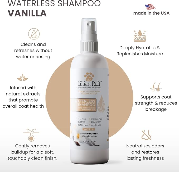 Lillian Ruff Waterless No-Rinse Dog Dry Shampoo Spray - Image 2
