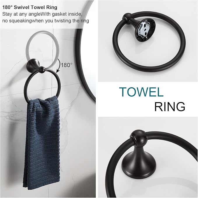 BGL Bathroom Hardware Set, Oil-Rubbed Bronze Adjustable Expandable Towel Bar - Image 3