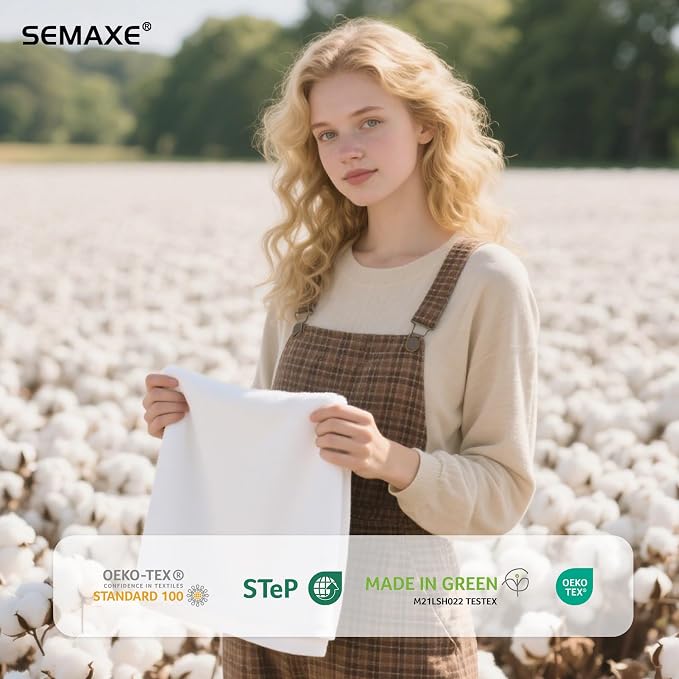 SEMAXE 100% Cotton Hand Towel for Bathroom, Hotel Spa Quality Absorbent Towels - Image 4
