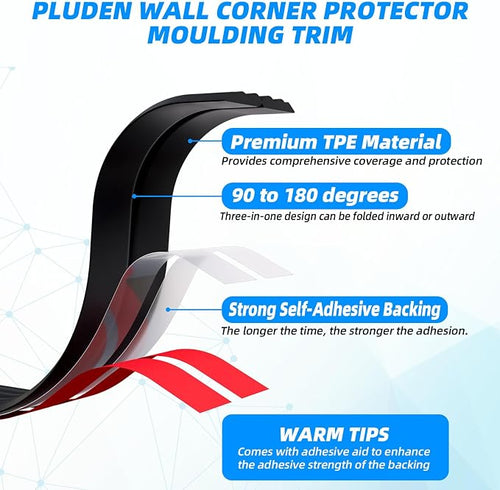 10FT Flexible Wall Corner Protector Moulding Trim, Peel and Stick Inside & - Image 2