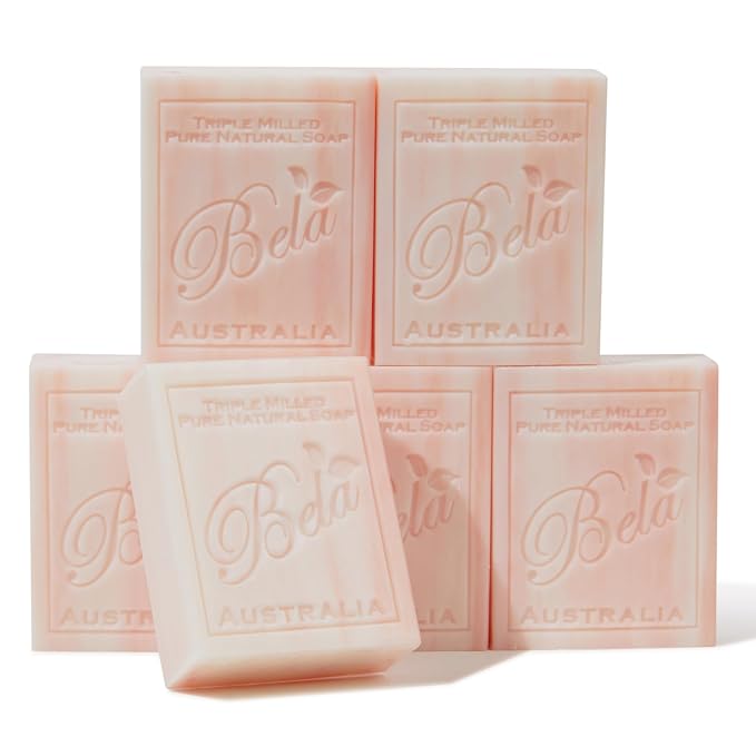 BELA Romantic Gardenia Soap 3.3 OZ Pack of 6, Long Lasting French Triple Milled by BELAPURENATURALSOAPSANDODORELIMINATINGHOMEFRAGRANCES
