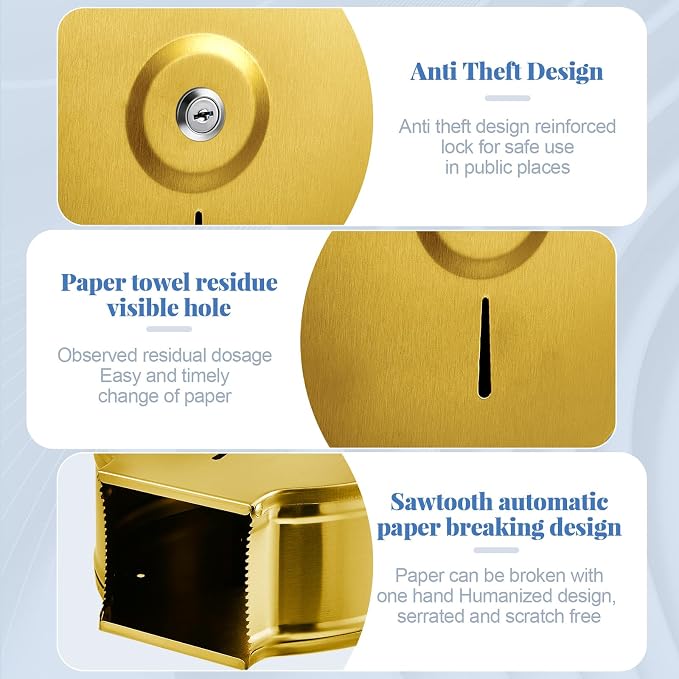 Mifoci 2 Pcs Industrial Toilet Paper Holder Commercial Roll Dispenser Wall - Image 4