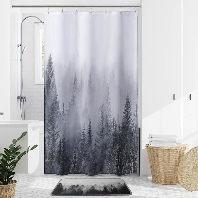 ORTIGIA 36x72 Misty Forest Stall Shower Curtain - Image 7