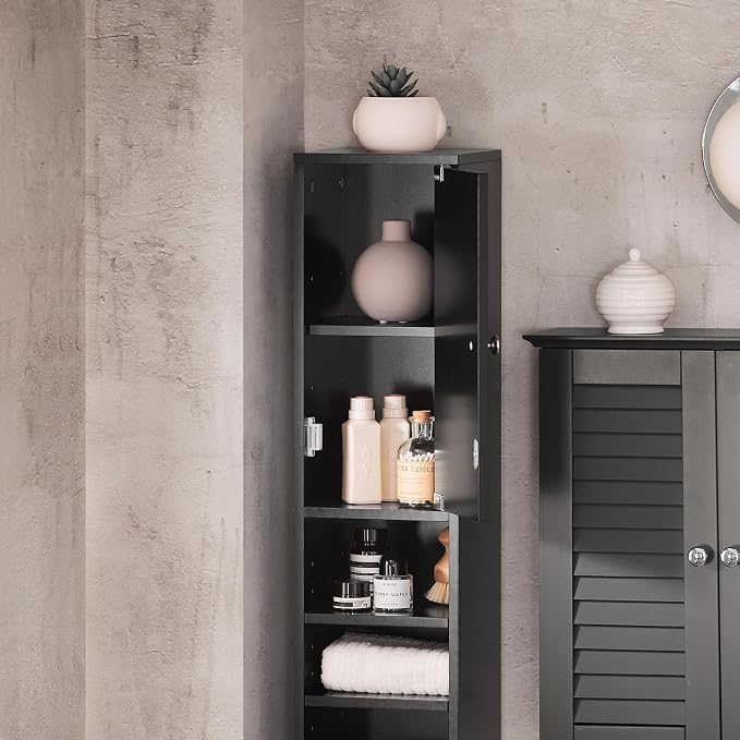SoBuy Narrow Bathroom Storage Cabinet, Tall Slim Bathroom Organizers and Storage - Image 5