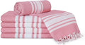 Turkish Cotton Beach Towel Pack of 6 & 1 Boho Tote Bag by Occosa-LuxuryHammamTowels
