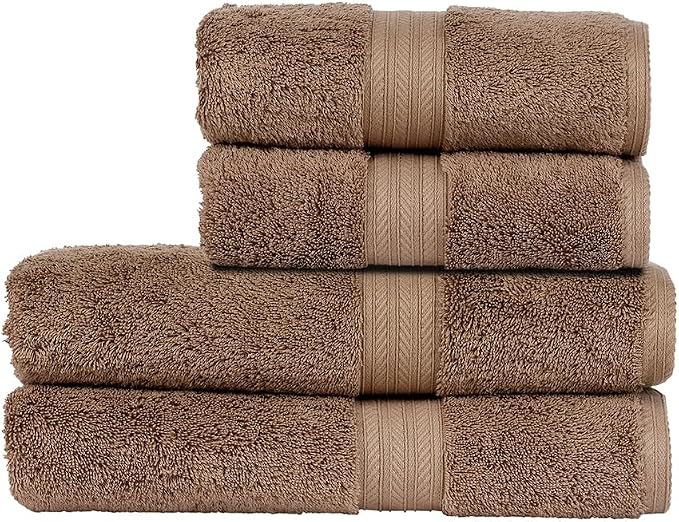 Christy Renaissance 4 Piece Brown Towel Set | 100% Egyptian Cotton | Luxury by Christy