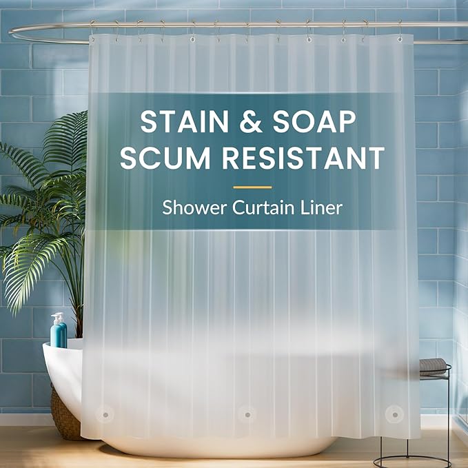 Titanker Long 72 x 78 Plastic Inside Shower Curtain Liner Frosted Waterproof by Titanker