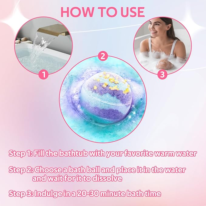12PCS Bubble Bath Bombs Gift Set, Natural Handmade Bathbombs, Moisturizing - Image 2