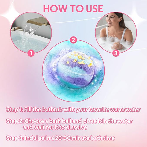 12PCS Bubble Bath Bombs Gift Set, Natural Handmade Bathbombs, Moisturizing - Image 2