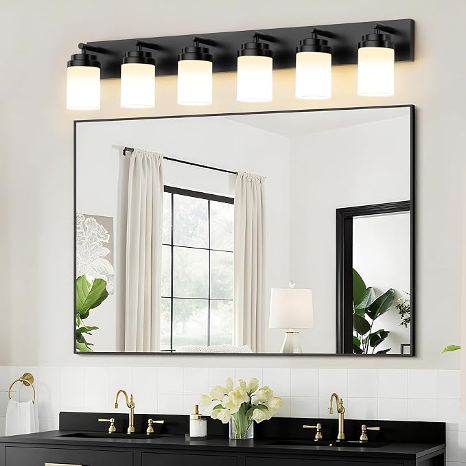 IZORRO Bathroom Vanity Light Fixture, 6-Light 43 Inch Matte Black Bathroom - Image 6
