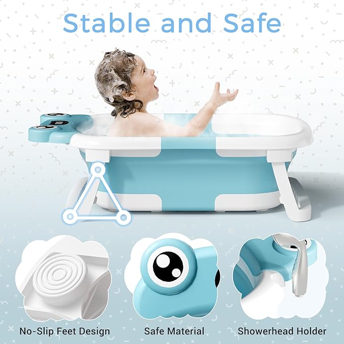 Baby Bathtub, Collapsible Newborn Bathtub - Image 3