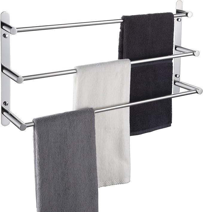KOKOSIRI Bath Towel Bars Bathroom 3-Tiers Ladder Towel Rails Wall Mounted by KOKOSIRI
