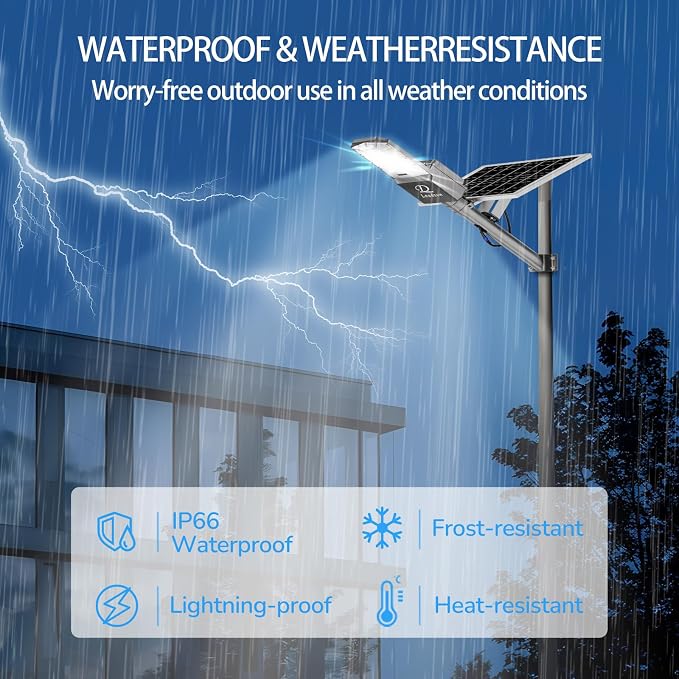 9500w Solar Street Lights Outdoor Waterproof, 450000LM Super Bright LED Beads - Image 6