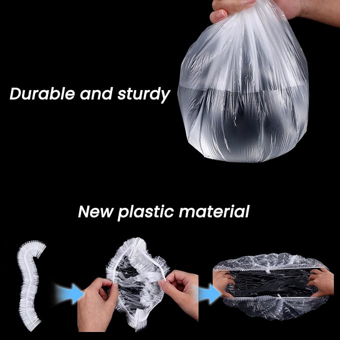 10 PCS Oversized Disposable Plastic Shower Cap, Large Lengthen Elastic - Image 5