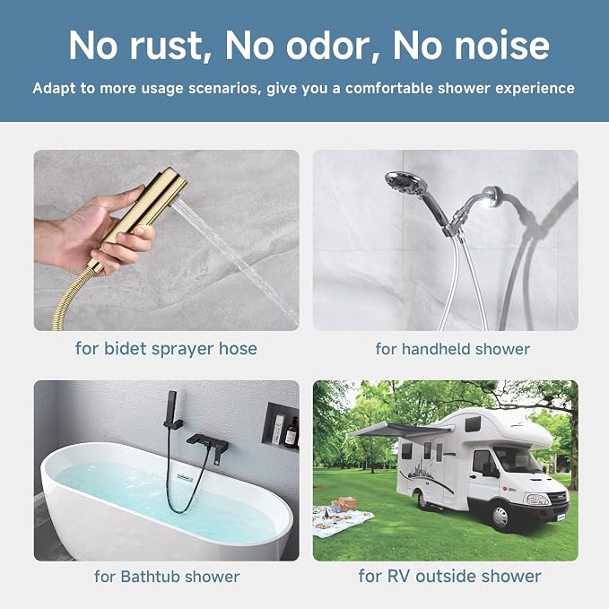 304 Stainless Steel Shower Hose Extra Long 6ft Handheld Showerhead Hose Chorme - Image 6