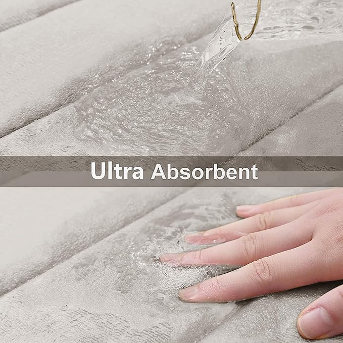 Buganda Memory Foam Bath Mat, Ultra Soft and Non-Slip Bathroom Rugs, Water - Image 5