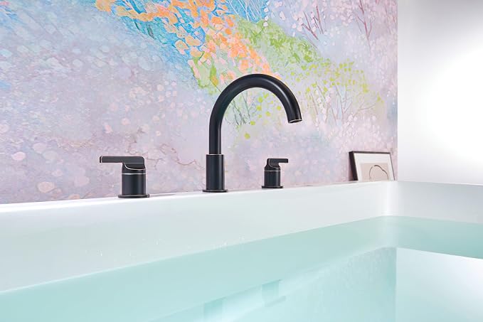 SITGES Oil Rubbed Bronze High-Arc Bathtub Faucet, Solid Brass, 2-Handle Deck - Image 2