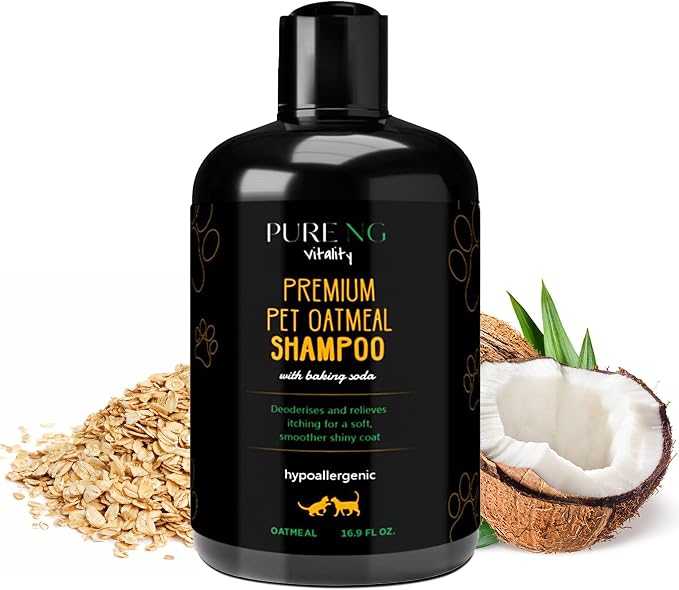Dry Skin & Anti Itch Shampoo for Dogs | Oatmeal Dog Shampoo | Itchy Skin Relief by pureng