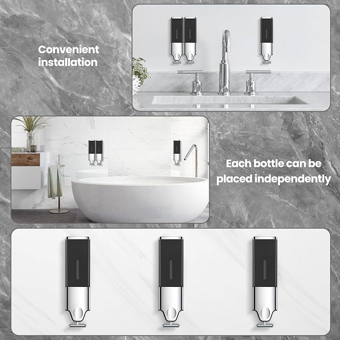 3-in-1 Quadrate Dispensers for The Shower, Shower soap Dispenser, Conditioner - Image 4