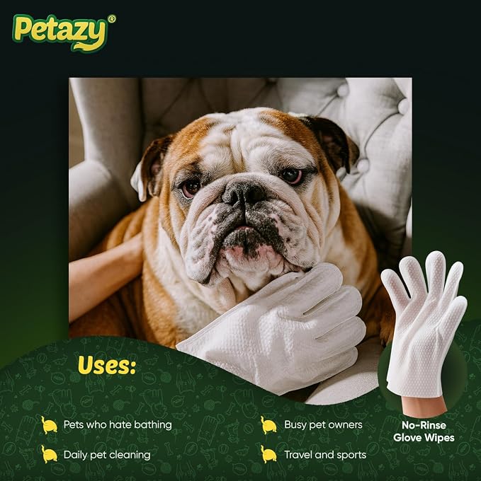 Pet Glove Wipes for Dogs & Cats – 25 Pack | Hypoallergenic, No Rinse, Extra - Image 8