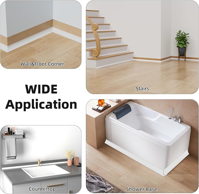 39.2' Flexible Quarter Round Molding, Peel and Stick Shoe Molding Baseboard - Image 5