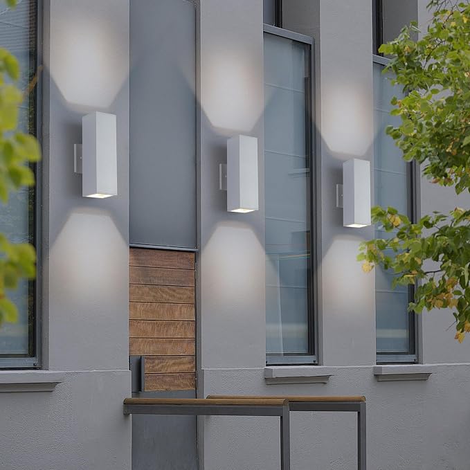 Cerdeco Aluminum Modern Outdoor Wall Light, Exterior Outdoor Wall Sconce Up - Image 6